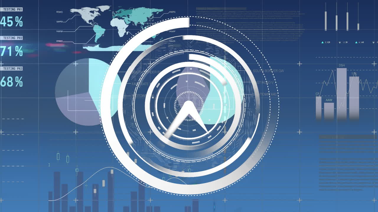 reloj con gráficos y estadísticas