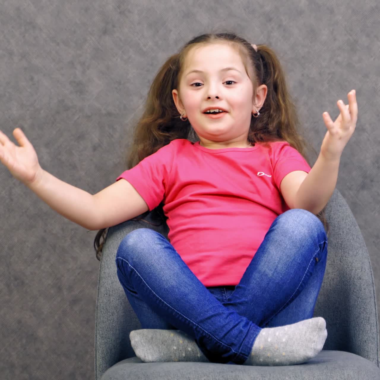 Portrait of exited and happy girl