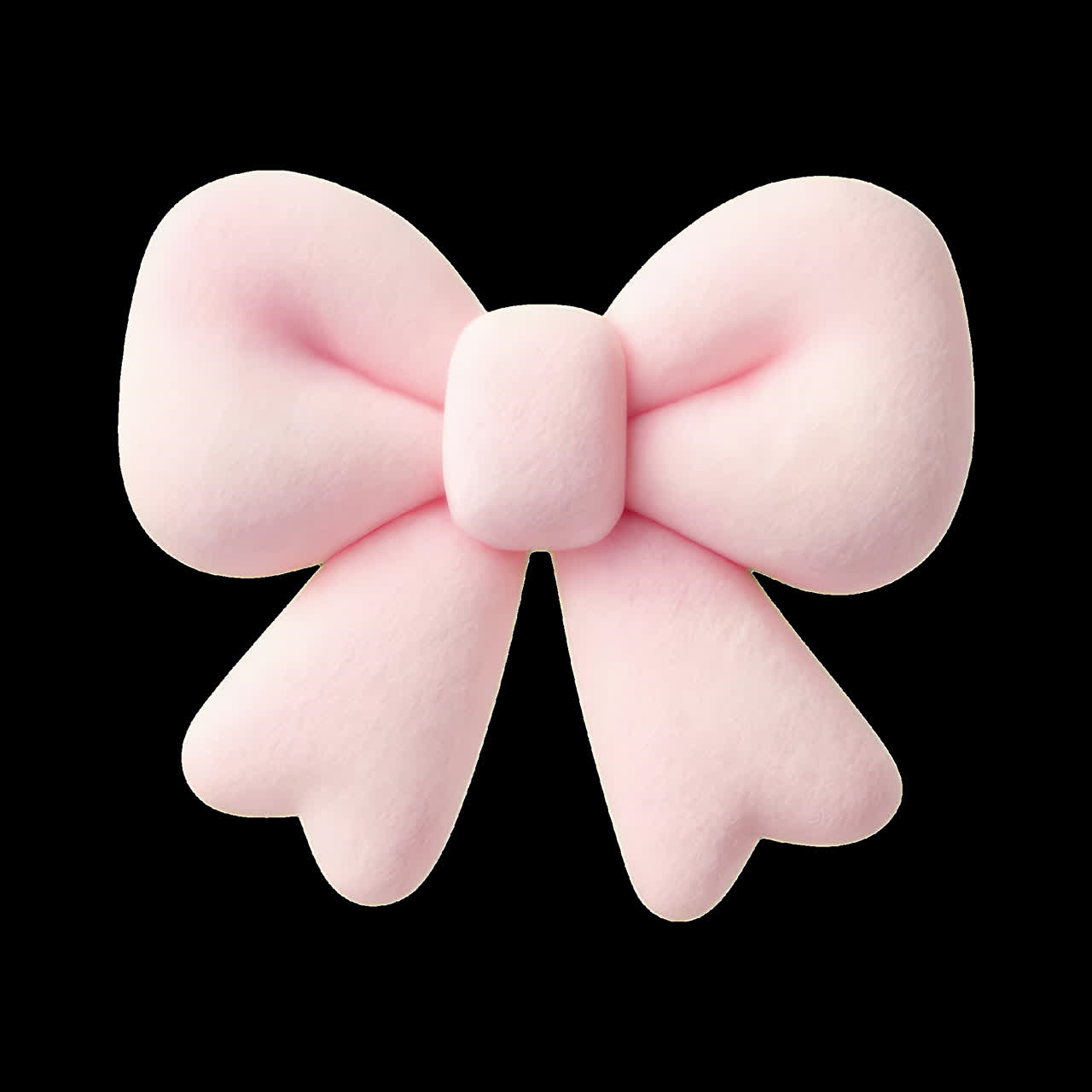 Soft pink bow illustration animation isolated asset, transparent 4K video, alpha channel, ProRes