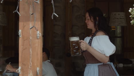 people in traditional clothing drinking beer