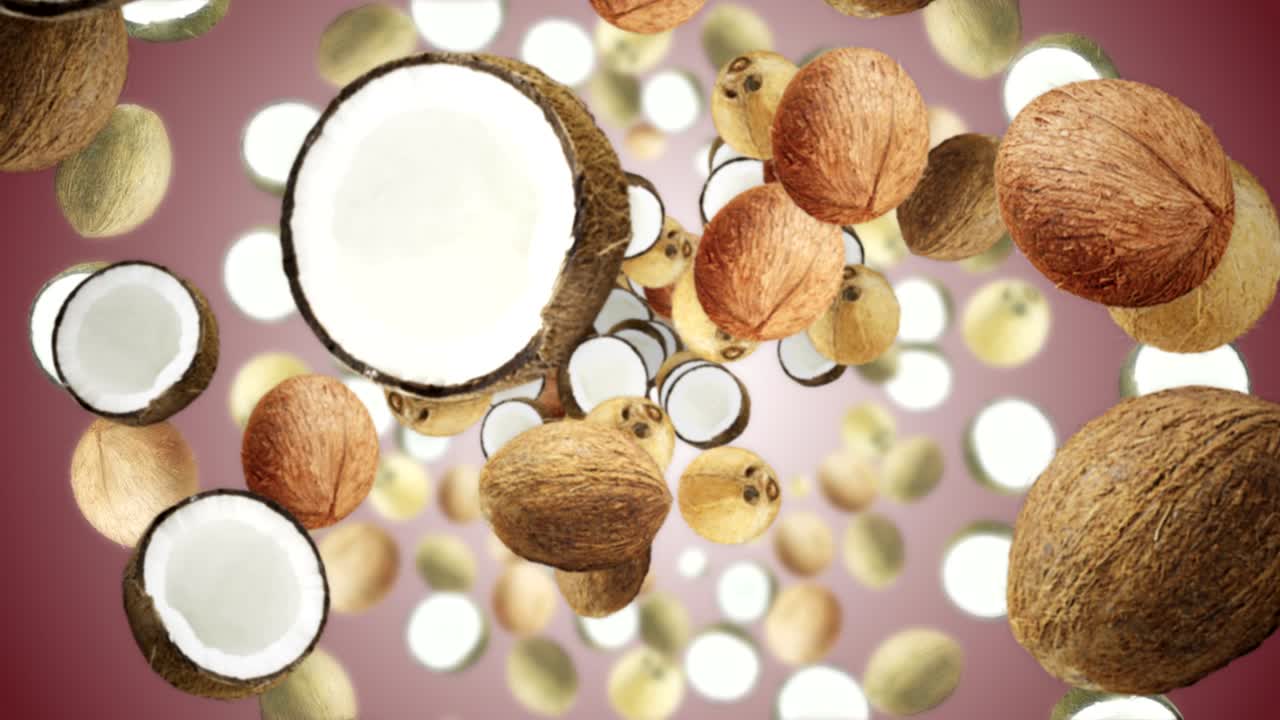 fondo de cocos que caen, bucle, con el canal alfa