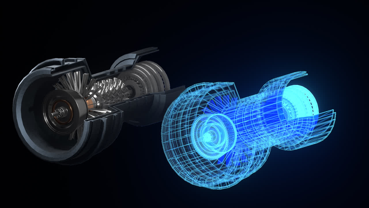 3D digital twin model of mechanical component used in wind turbines