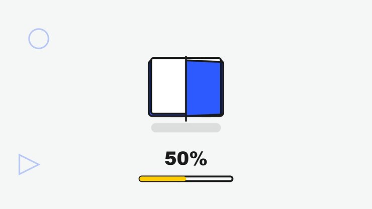 Animated Loading Progress Bar with Flipping Book Icon
