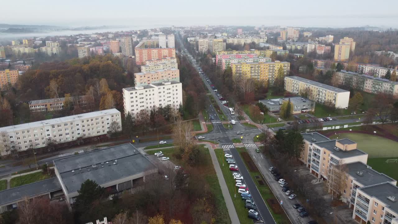 Восточноевропейский город, съемка с дрона