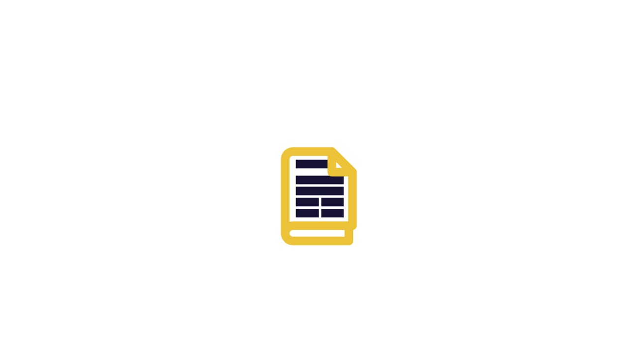 Icona animata di un file documento che si riempie di testo