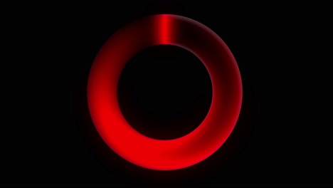 seamless loop spinning glowing red circle on black background