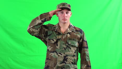 u.s. army serviceman in full uniform salute