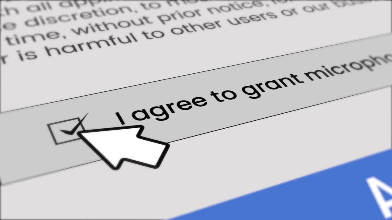 Mouse Cursor Clicks 'I Agree to Grant Microphone' Checkbox