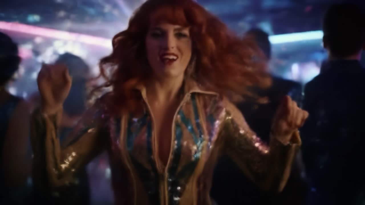 An exciting party unfolds inside a bustling nightclub. People dance joyfully under bright lights with a dynamic atmosphere. The music pulses as diverse individuals share the moment.