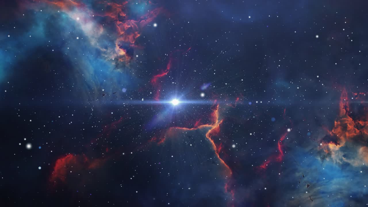 Flying into a beautiful nebula, the universe