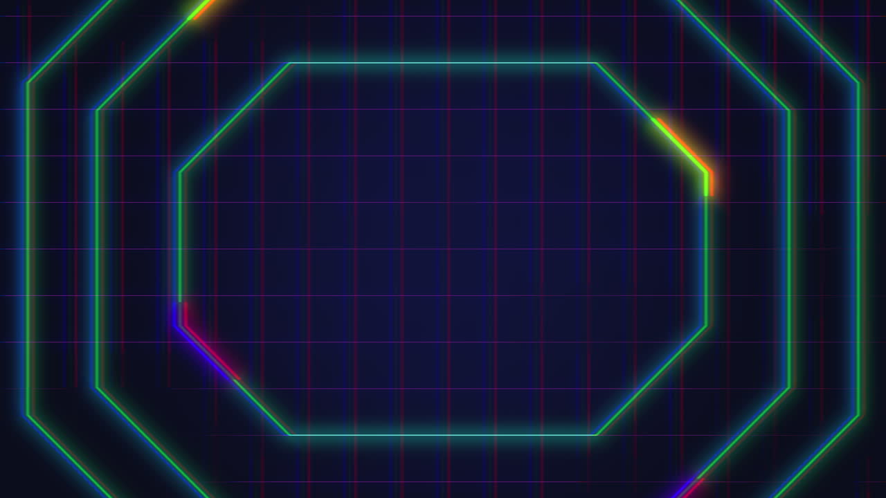 미래의 네온 그리드 역동적이고 활기찬 첨단 기술 디자인