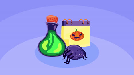 happy halloween animation with potion