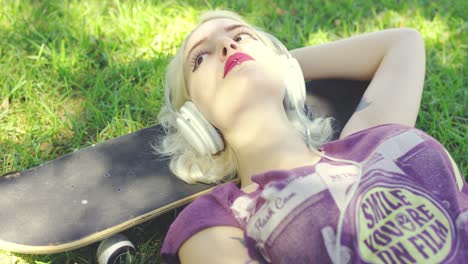 young woman relaxing in the shade of tree