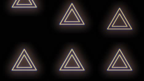 Neon yellow geometric triangles pattern in night