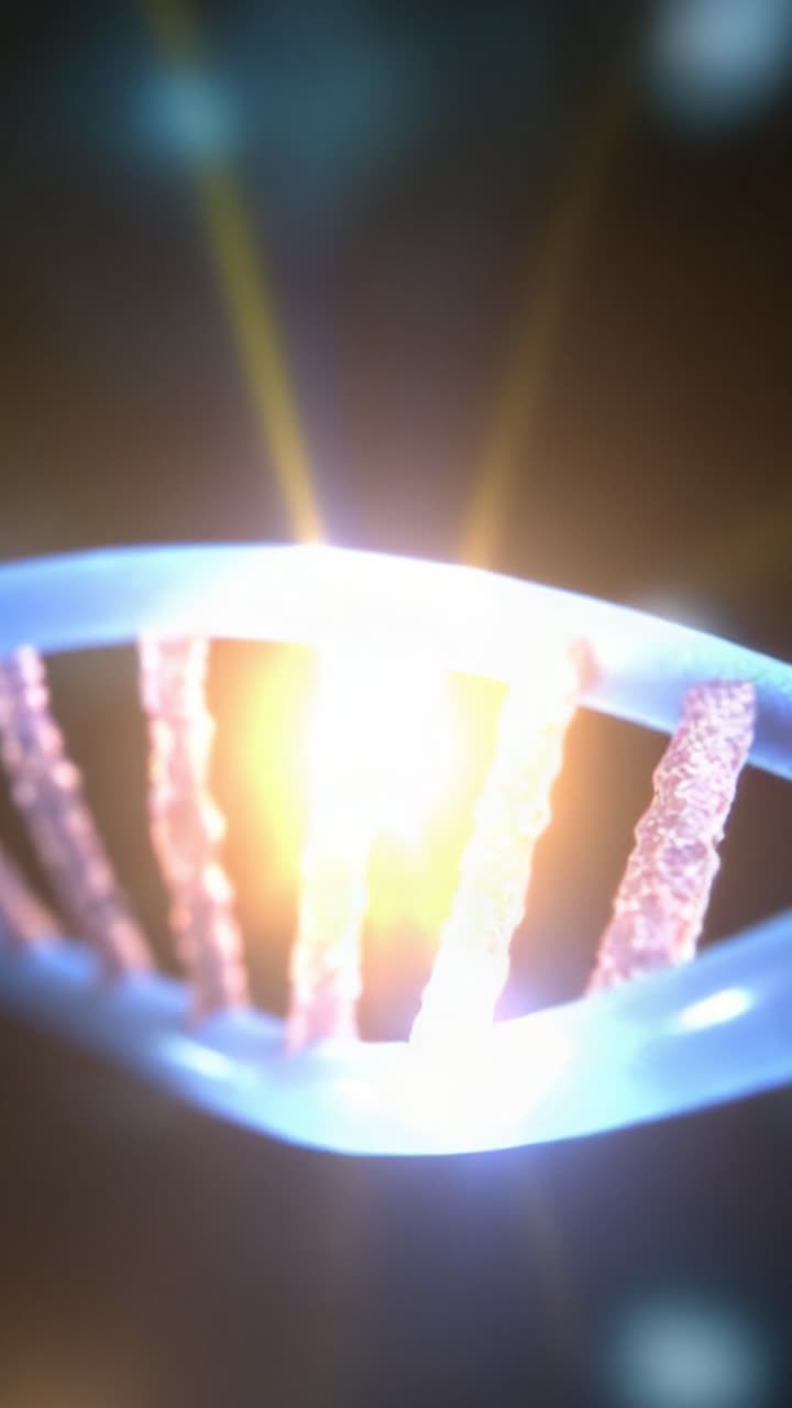 Uno Sguardo Mozzafiato nel Mondo Molecolare: Una Vibrante Elica di DNA si Illumina con Bagliori Eterei e Scintillii Catturando l'Essenza del Progetto Genetico della Vita