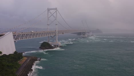 Heavy-Storm-and-Rain-over-Naruto-Bridge-in-Shikoku