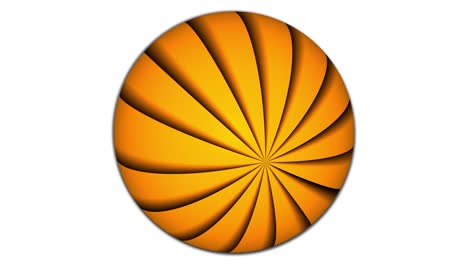 Abstract sphere moving on. Orange color sphere spinning animation. Orange color stripy line attach on sphere.