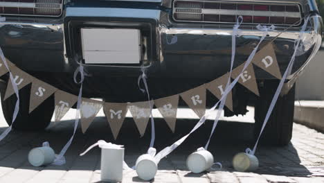 back view of decorated car