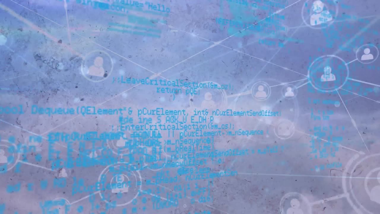 animación de redes de conexiones y procesamiento de datos en el cielo