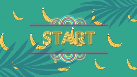 Animation-of-start-text-over-plants-and-bananas