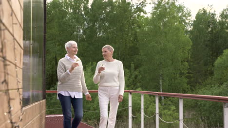 two women walking outdoors