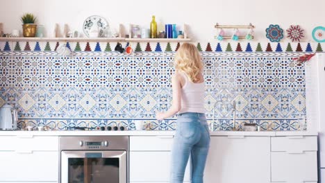 woman in a modern kitchen