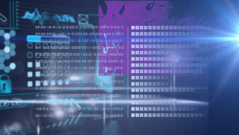 animación de codificación binaria y procesamiento de datos