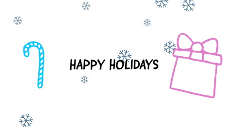 happy holidays written on white background