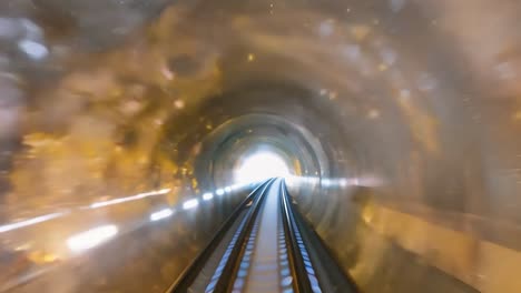 train traveling through a tunnel