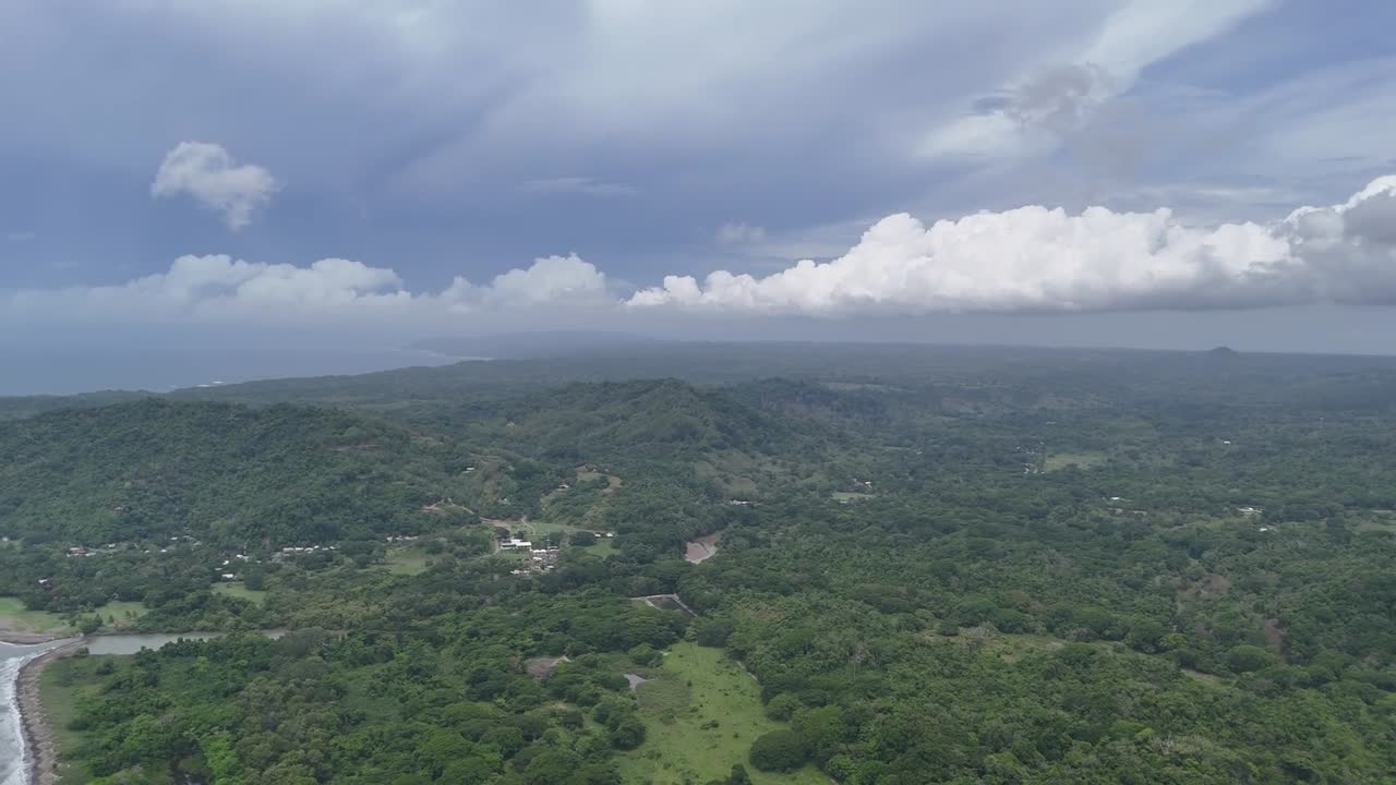 Aerial images of nature and mountains, Tambor Beach, Puntarenas, Costa Rica