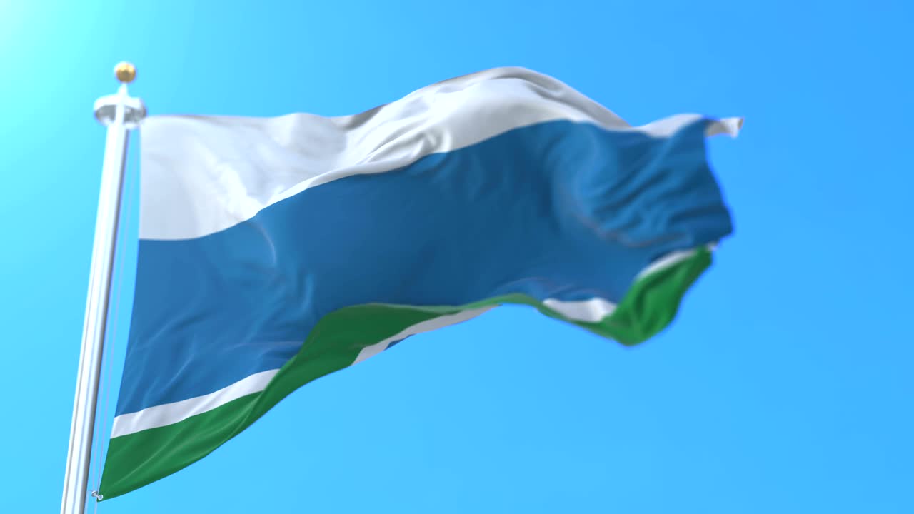 bandera del sujeto federal ruso del oblast de sverdlovsk, rusia.