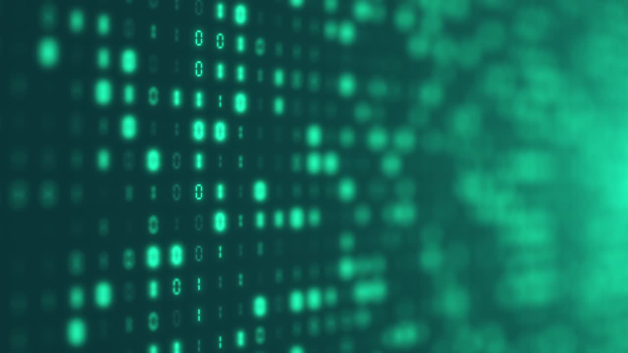 Digital number code green color screen