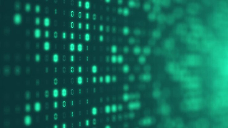 Digital number code green color screen