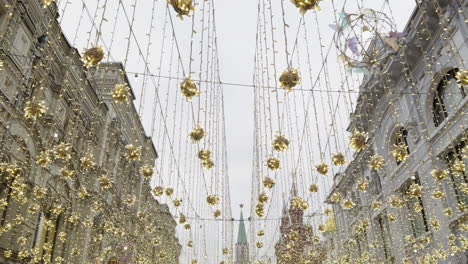 christmas lights on a city street