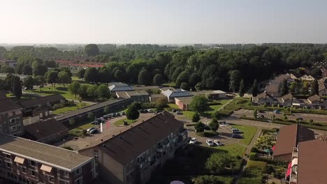 Drone-view-of-an-area-of-Dronten,-Flevoland,-The-Netherlands