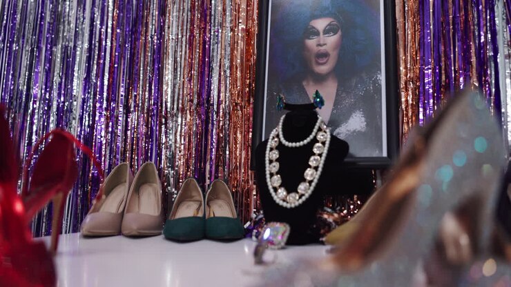 Ritratto di Drag Queen con accessori e scarpe