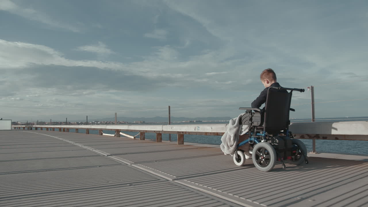 Lonely ride in wheelchair