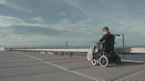 lonely ride in wheelchair