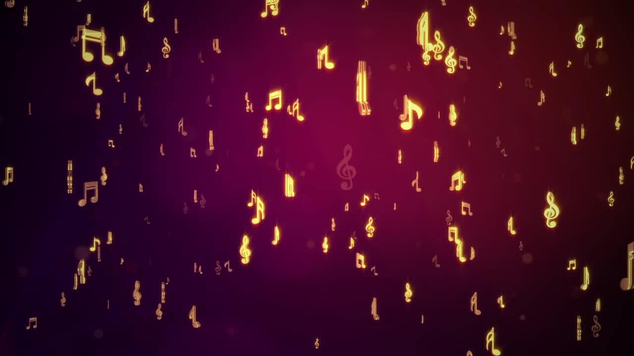 Golden Musical Notes Background