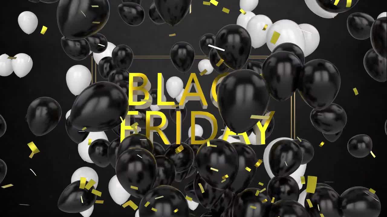 gráfico de viernes negro con globos en negro