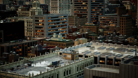 new york city skyline met stedelijke wolkenkrabbers