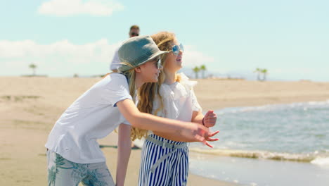 happy children at the beach