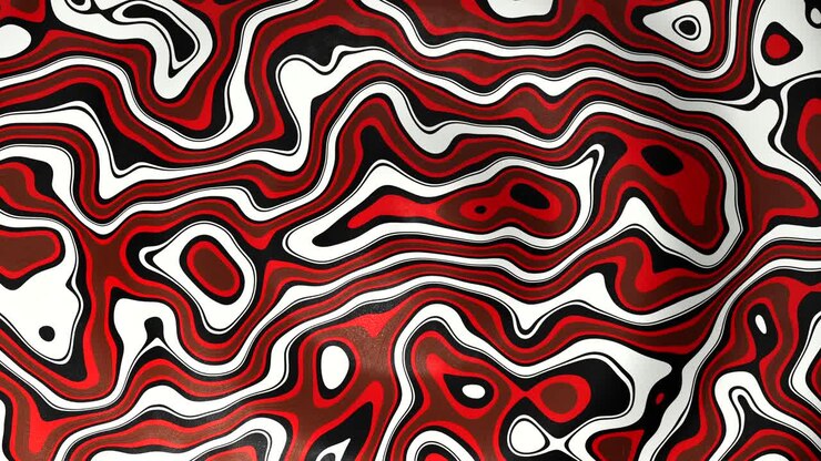 Abstract Red, White, and Black Marbling Pattern