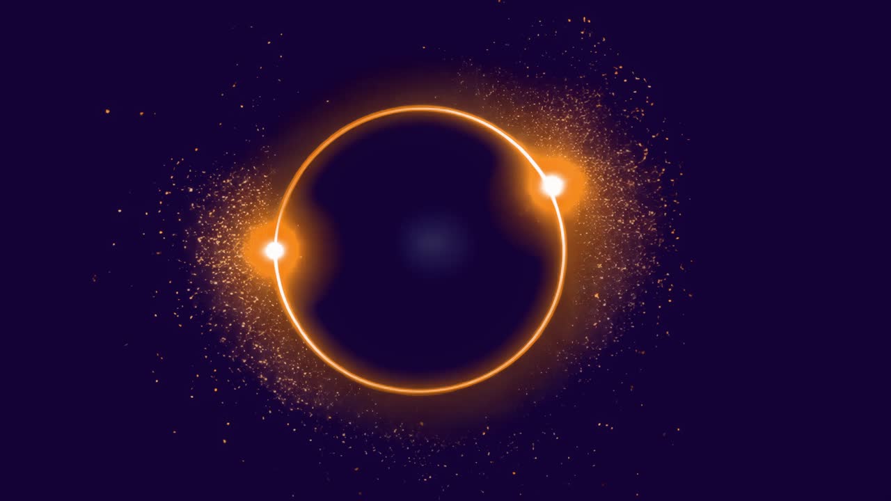 Illuminated ring frame animated overlay, transparent 4K video, alpha channel, ProRes 4444