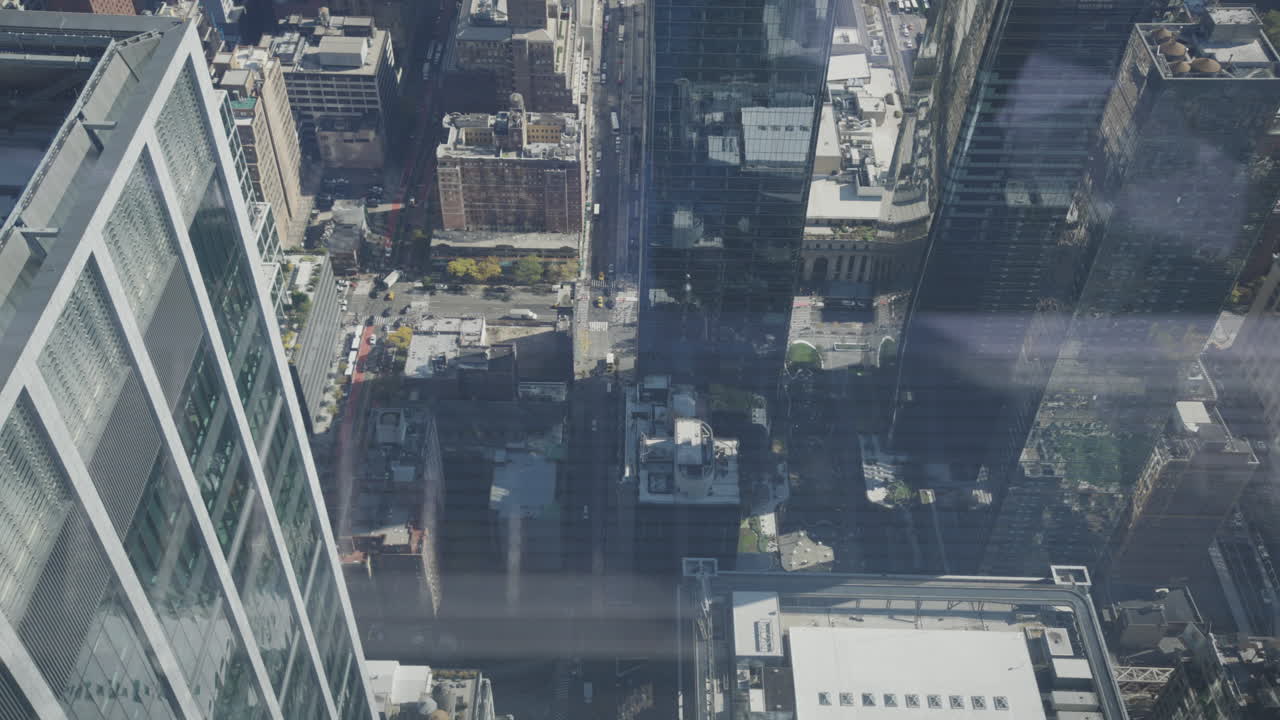 뉴욕 시의 스카이라인의 높은 각도 뷰