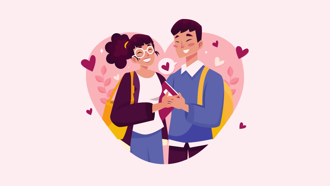 사랑에 빠진 학생 부부