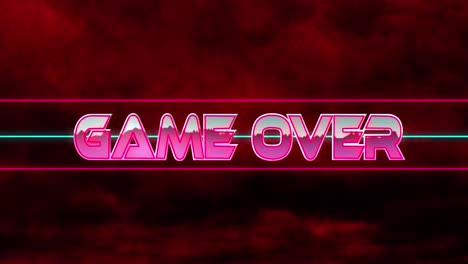 Animation-of-game-over-text-over-red-and-black-background