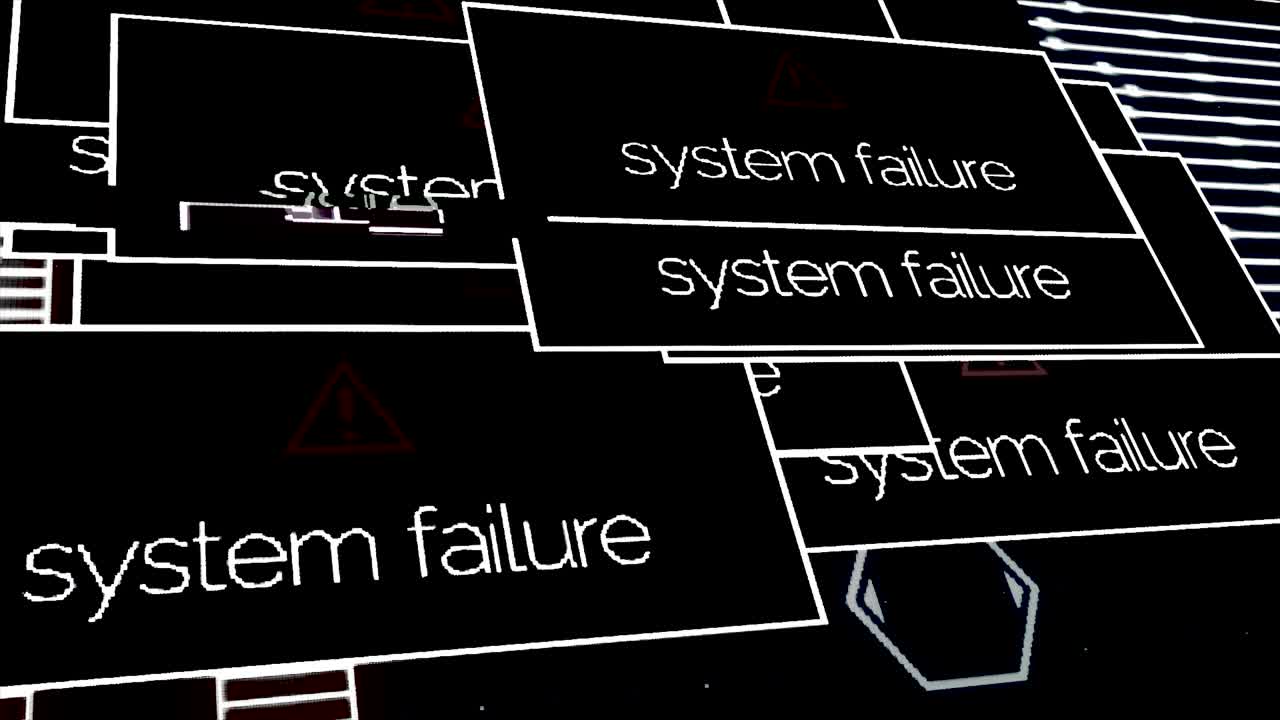 alerta de fallo del sistema en la interfaz digital