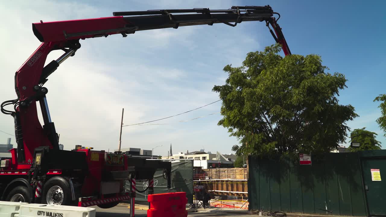 Building Foundation For High Rise Building With A Crane Truck In Williamsburg