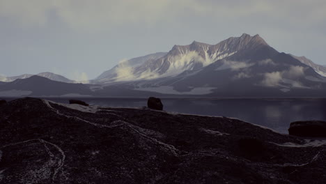 dark mountain glacial landscape